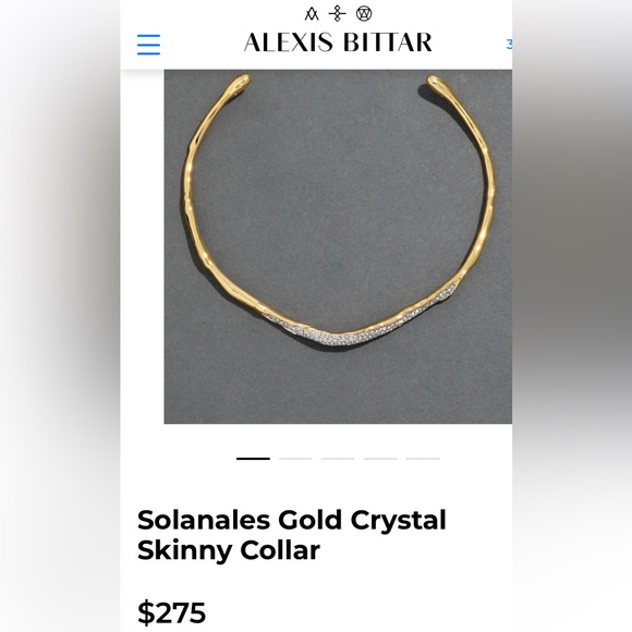 ALEXIS BITTAR Solanales Gold Crystal Skinny Collar - Picture 10 of 10